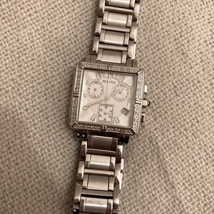 Bulova Chronograph Diamond Accent Watch Square